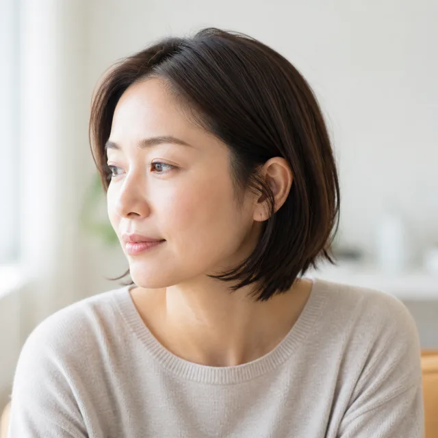 文字を追加する前の女性のアイコン